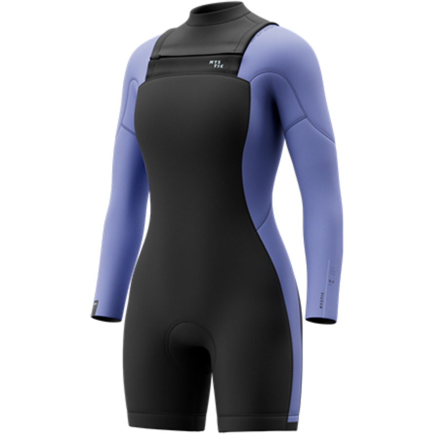 2026 Mystic Frauen Haven 3/2mm Doppelter Brustreißverschluss Langärmel Shorty Neoprenanzug 35000.270044 - Iris Blue